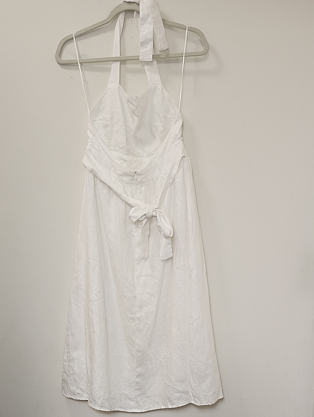 Reformation Elara Linen Dress  square neckline high side slit Size 6 - Picture 9 of 16